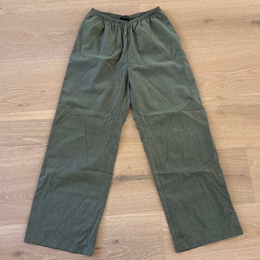 White Fox Wide Leg Pants More To Come Size S Green